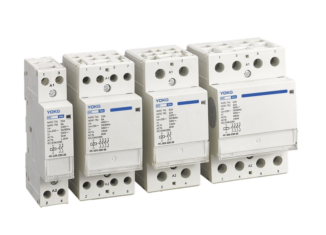 63A Rated Current Silver Point AC Contactor With 4KV Rated Impulse Withstand Voltage