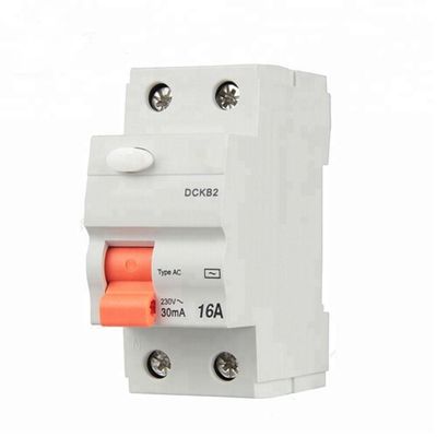 มินิเซอร์กิตเบรกเกอร์ชนิดกระแสไฟตกค้าง AC DCKB 30ma 16a 2p RCCB 4 เสา